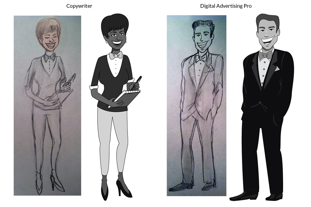 Illustration: Bow Tie Characters