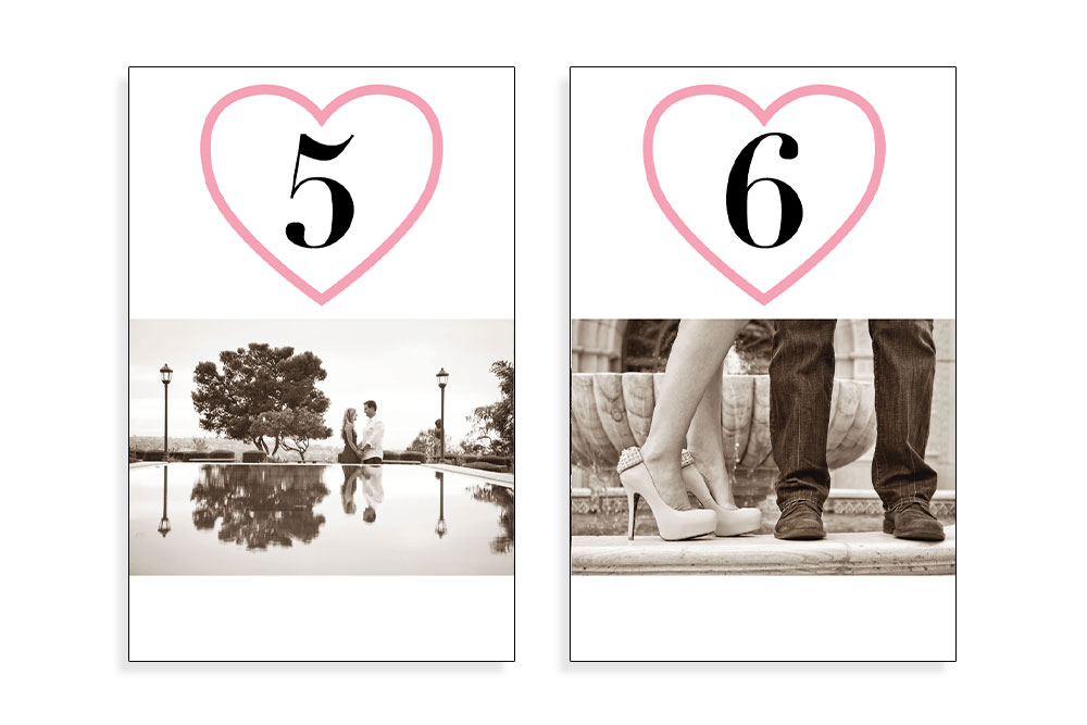 Graphic Design: Custom Wedding Table Numbers