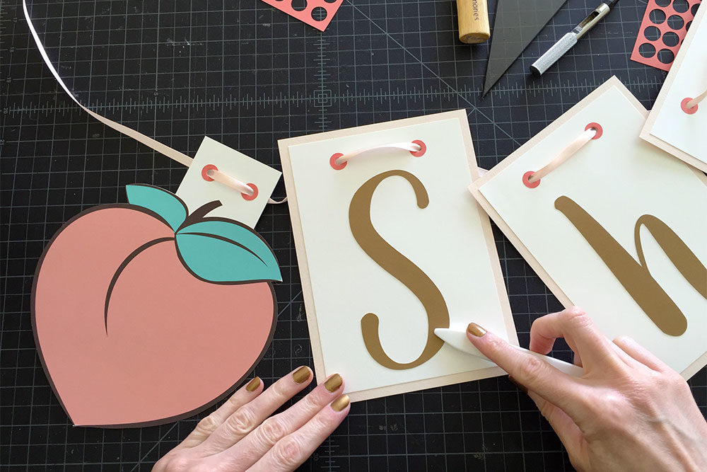 Making a custom handmade peach letters garland