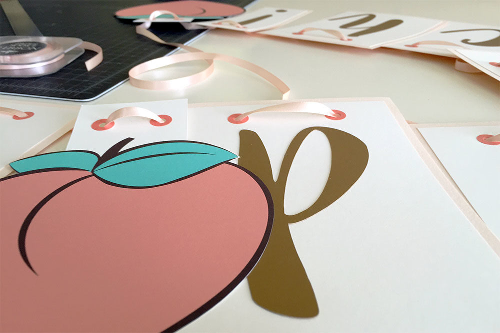 Making a custom handmade peach letters garland